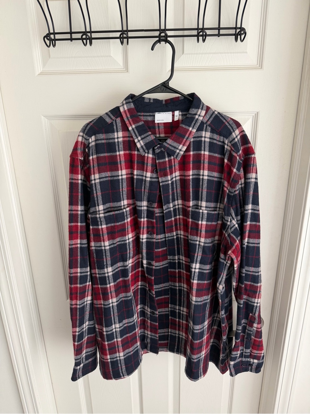 ASOS Red & Navy Plaid Button-Down Shirt